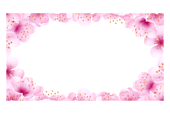 Asian Spring Flowers Graphic for Branding