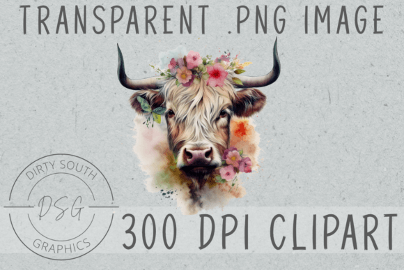 Boho Bull Flowers Graphics for Editorial and Web Design