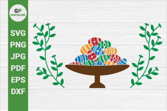 Easter Eggs, Bowl, Flowers, Plants SVG