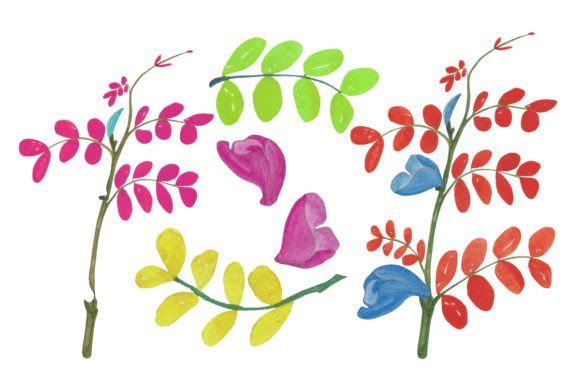 Pattern Flowers and Leaves Graphics for Local Business Branding