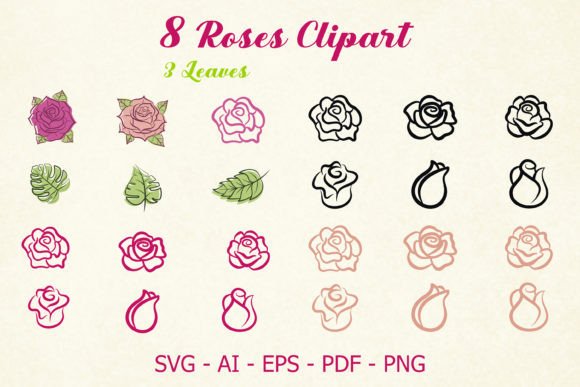 Roses Clipart SVG for Modern Graphics