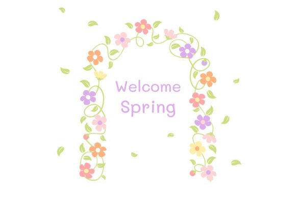 Spring Arch with Vine and Flowers Graphics