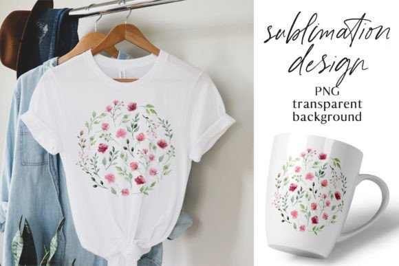 Sublimation Design Pink Flowers Graphics