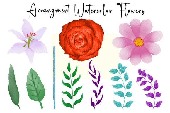 Watercolor Arrangement Flowers Graphics