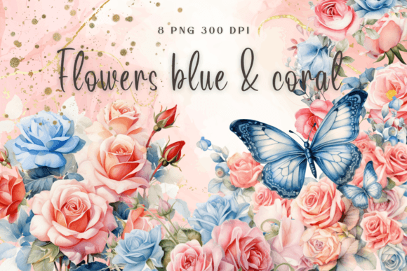 Watercolor Shabby Chic Victorian Roses Graphics